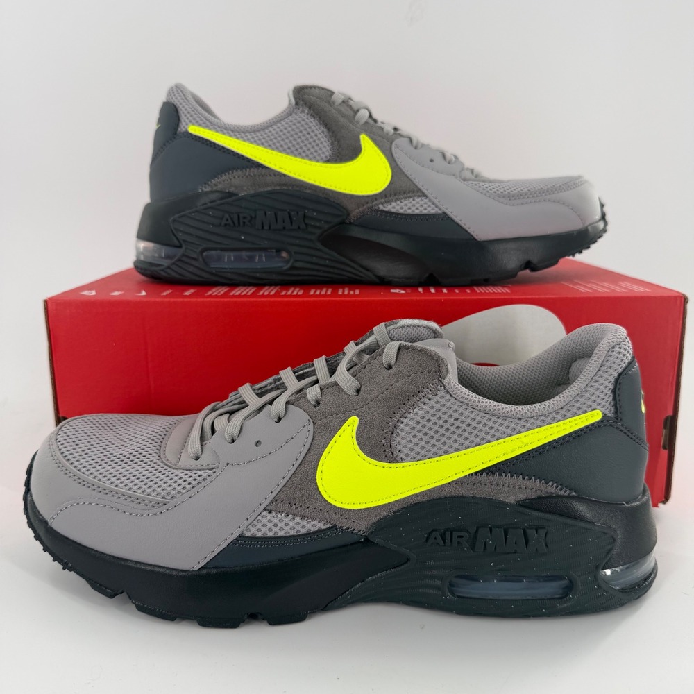 Nike Air Max Excee Mens Shoes Atmosphere Grey Neon Yellow Size 9.5 NWOB